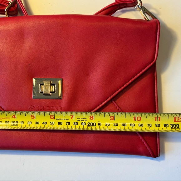Nice Red Marsi Bond Small Ava Envelope Designer Shoulder Bag Clutch Purse MINTY - Picture 7 of 10